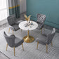 Scandinavian Kitchen Dining Room Set with Sintered Stone Top and Gold Base Dining Furniture Grey 5 Piece Set Clearhalo 'Dining Room Sets' 'Dining Tables & Seating' 'dining_room_set' 'furn' 'furn_dining_room_set' 'Furniture' 'furniture_dining_room_set' 'Kitchen & Dining Furniture' 'kitchen&dining_furn' 'kitchen' 3384929