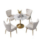 Scandinavian Kitchen Dining Room Set with Sintered Stone Top and Gold Base Dining Furniture Clearhalo 'Dining Room Sets' 'Dining Tables & Seating' 'dining_room_set' 'furn' 'furn_dining_room_set' 'Furniture' 'furniture_dining_room_set' 'Kitchen & Dining Furniture' 'kitchen&dining_furn' 'kitchen' 3384931
