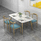 Sintered Stone Scandinavian Dining Room Set with Rectangle Table and Metal Base Dining Set Clearhalo 'Dining Room Sets' 'Dining Tables & Seating' 'dining_room_set' 'furn' 'furn_dining_room_set' 'Furniture' 'furniture_dining_room_set' 'Kitchen & Dining Furniture' 'kitchen&dining_furn' 'kitchen' 3384945