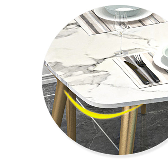 Sintered Stone Scandinavian Dining Room Set with Rectangle Table and Metal Base Dining Set Clearhalo 'Dining Room Sets' 'Dining Tables & Seating' 'dining_room_set' 'furn' 'furn_dining_room_set' 'Furniture' 'furniture_dining_room_set' 'Kitchen & Dining Furniture' 'kitchen&dining_furn' 'kitchen' 3384949