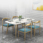Sintered Stone Scandinavian Dining Room Set with Rectangle Table and Metal Base Dining Set Clearhalo 'Dining Room Sets' 'Dining Tables & Seating' 'dining_room_set' 'furn' 'furn_dining_room_set' 'Furniture' 'furniture_dining_room_set' 'Kitchen & Dining Furniture' 'kitchen&dining_furn' 'kitchen' 3384959