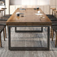 Industrial Solid Wood Dining¬†Room¬†Set with Rectangle Table and Metal Base Dining Table Furniture Clearhalo 'Dining Room Sets' 'Dining Tables & Seating' 'dining_room_set' 'furn' 'furn_dining_room_set' 'Furniture' 'furniture_dining_room_set' 'Kitchen & Dining Furniture' 'kitchen&dining_furn' 'kitchen' 3384968