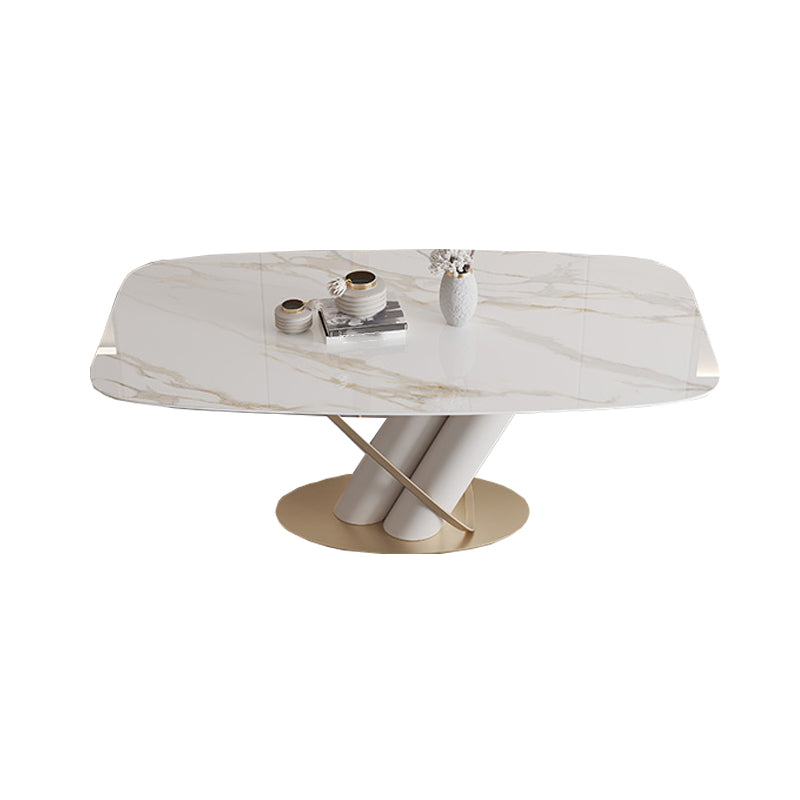 Modern Kitchen Dining Room Set Standard Height with Sintered Stone Top and Pedestal Base Table Set Table Only Clearhalo 'Dining Room Sets' 'Dining Tables & Seating' 'dining_room_set' 'furn' 'furn_dining_room_set' 'Furniture' 'furniture_dining_room_set' 'Kitchen & Dining Furniture' 'kitchen&dining_furn' 'kitchen' 3385001