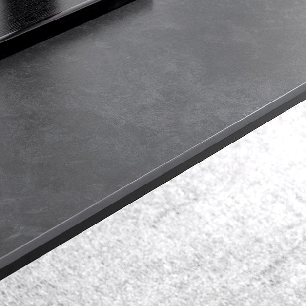 Modern Sintered Stone Dining Room Set with Rectangle Top and Black Base Dining Furniture for Kitchen Clearhalo 'Dining Room Sets' 'Dining Tables & Seating' 'dining_room_set' 'furn' 'furn_dining_room_set' 'Furniture' 'furniture_dining_room_set' 'Kitchen & Dining Furniture' 'kitchen&dining_furn' 'kitchen' 3385015