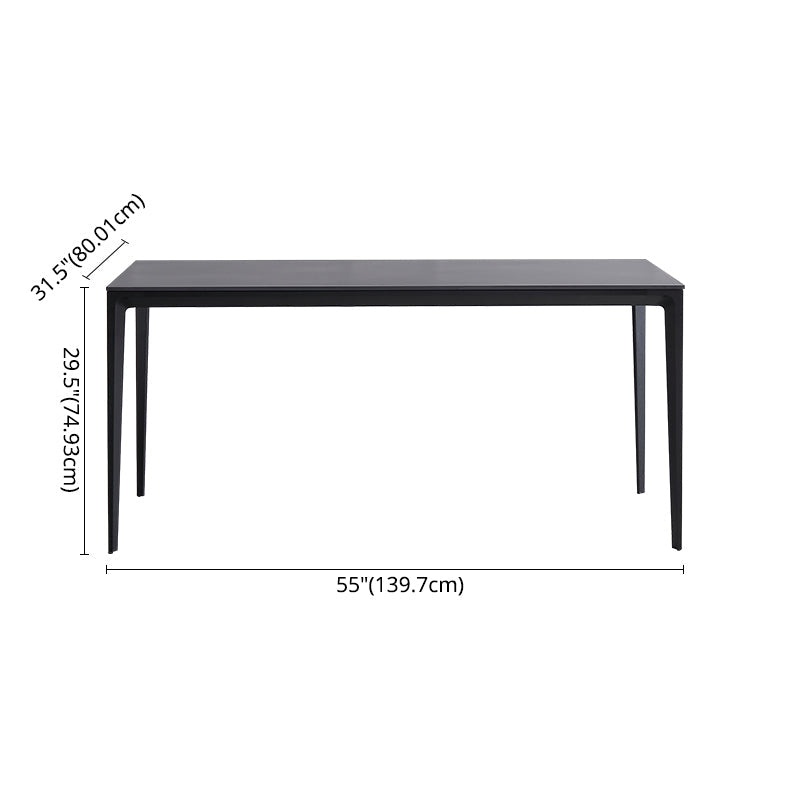 Modern Sintered Stone Dining Room Set with Rectangle Top and Black Base Dining Furniture for Kitchen Clearhalo 'Dining Room Sets' 'Dining Tables & Seating' 'dining_room_set' 'furn' 'furn_dining_room_set' 'Furniture' 'furniture_dining_room_set' 'Kitchen & Dining Furniture' 'kitchen&dining_furn' 'kitchen' 3385020