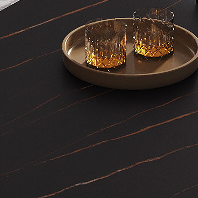 Minimalist Sintered Stone Dining Room Set with Rectangle Top and Metal Base Formal Table Set Clearhalo 'Dining Room Sets' 'Dining Tables & Seating' 'dining_room_set' 'furn' 'furn_dining_room_set' 'Furniture' 'furniture_dining_room_set' 'Kitchen & Dining Furniture' 'kitchen&dining_furn' 'kitchen' 3385031