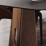 Minimalist Sintered Stone Dining Room Set with Rectangle Top and Metal Base Formal Table Set Clearhalo 'Dining Room Sets' 'Dining Tables & Seating' 'dining_room_set' 'furn' 'furn_dining_room_set' 'Furniture' 'furniture_dining_room_set' 'Kitchen & Dining Furniture' 'kitchen&dining_furn' 'kitchen' 3385033