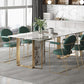 Modern Sintered Stone Dining Room Set Standard Height with Double Pedestal Base Dining Furniture with 4 Chairs Clearhalo 'Dining Room Sets' 'Dining Tables & Seating' 'dining_room_set' 'furn' 'furn_dining_room_set' 'Furniture' 'furniture_dining_room_set' 'Kitchen & Dining Furniture' 'kitchen&dining_furn' 'kitchen' 3385057