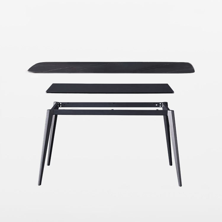 Modern Kitchen Sintered Stone Furniture with Standard Height Compact Dining¬†Room¬†Table¬†Set Clearhalo 'Dining Room Sets' 'Dining Tables & Seating' 'dining_room_set' 'furn' 'furn_dining_room_set' 'Furniture' 'furniture_dining_room_set' 'Kitchen & Dining Furniture' 'kitchen&dining_furn' 'kitchen' 3385092