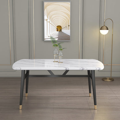 Modern Sintered Stone Dining Table Furniture with Rectangle Shape Dinette Set with 4 Legs Table Table Only Clearhalo 'Dining Room Sets' 'Dining Tables & Seating' 'dining_room_set' 'furn' 'furn_dining_room_set' 'Furniture' 'furniture_dining_room_set' 'Kitchen & Dining Furniture' 'kitchen&dining_furn' 'kitchen' 3385115
