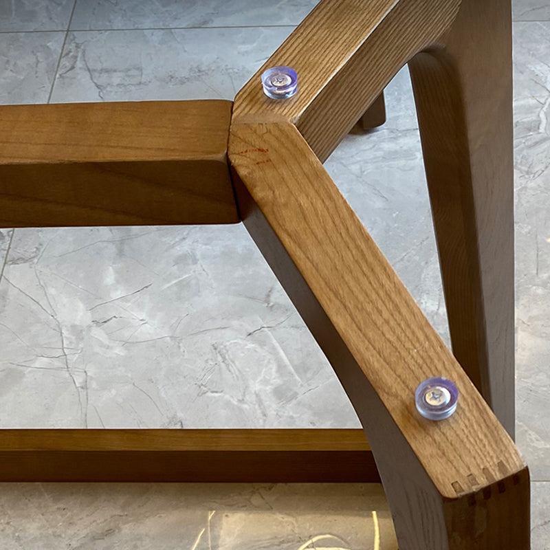 Contemporary Style White Slate Dining Table Rectangular Formal Dinette Set with Wood Base Clearhalo 'Dining Room Sets' 'Dining Tables & Seating' 'dining_room_set' 'furn' 'furn_dining_room_set' 'Furniture' 'furniture_dining_room_set' 'Kitchen & Dining Furniture' 'kitchen&dining_furn' 'kitchen' 3385125