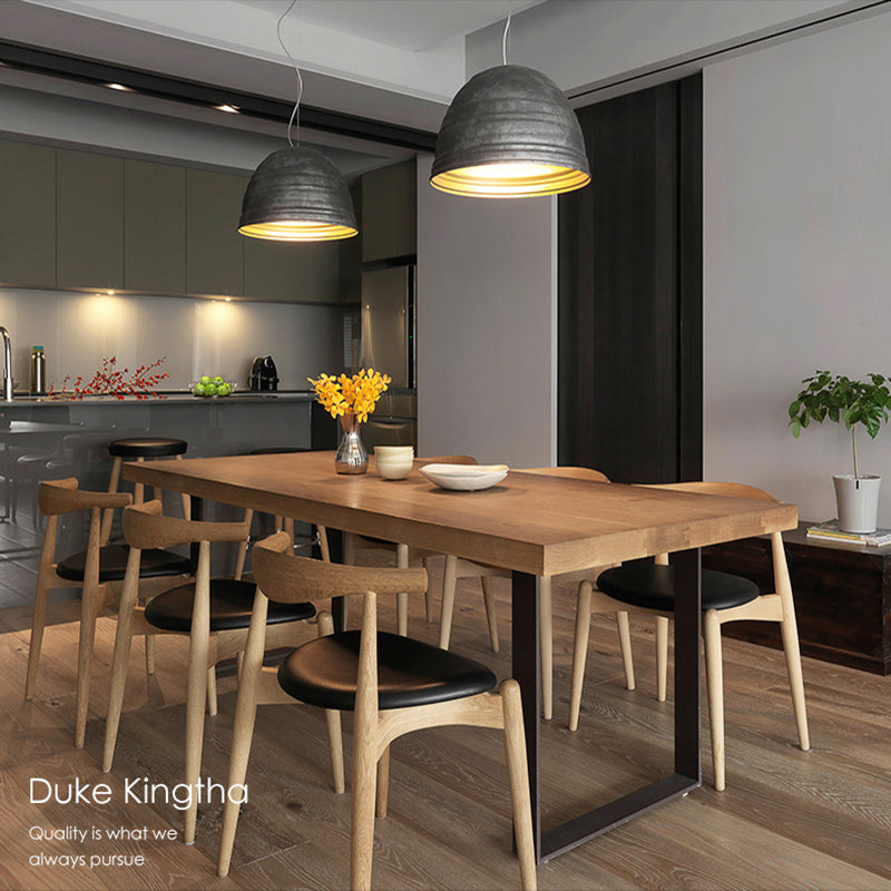 Modern Style Fixed Solid Wood Dining Room Table with 2 Black Metal Legs Kitchen Set Clearhalo 'Dining Room Sets' 'Dining Tables & Seating' 'dining_room_set' 'furn' 'furn_dining_room_set' 'Furniture' 'furniture_dining_room_set' 'Kitchen & Dining Furniture' 'kitchen&dining_furn' 'kitchen' 3385139