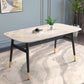 Traditional Faux Marble Top Dining Set with 4 Black Metallic Legs for Dining Furniture Clearhalo 'Dining Room Sets' 'Dining Tables & Seating' 'dining_room_set' 'furn' 'furn_dining_room_set' 'Furniture' 'furniture_dining_room_set' 'Kitchen & Dining Furniture' 'kitchen&dining_furn' 'kitchen' 3385179