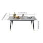 Scandinavian Style Gray Slate Dining Table Rectangular Formal Dinette Set with Metal Base Clearhalo 'Dining Room Sets' 'Dining Tables & Seating' 'dining_room_set' 'furn' 'furn_dining_room_set' 'Furniture' 'furniture_dining_room_set' 'Kitchen & Dining Furniture' 'kitchen&dining_furn' 'kitchen' 3385194