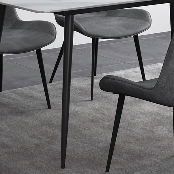 Kitchen Modern Sintered Stone Top Dinette Set with 4 Legs Table Dining Room Furniture Clearhalo 'Dining Room Sets' 'Dining Tables & Seating' 'dining_room_set' 'furn' 'furn_dining_room_set' 'Furniture' 'furniture_dining_room_set' 'Kitchen & Dining Furniture' 'kitchen&dining_furn' 'kitchen' 3385202