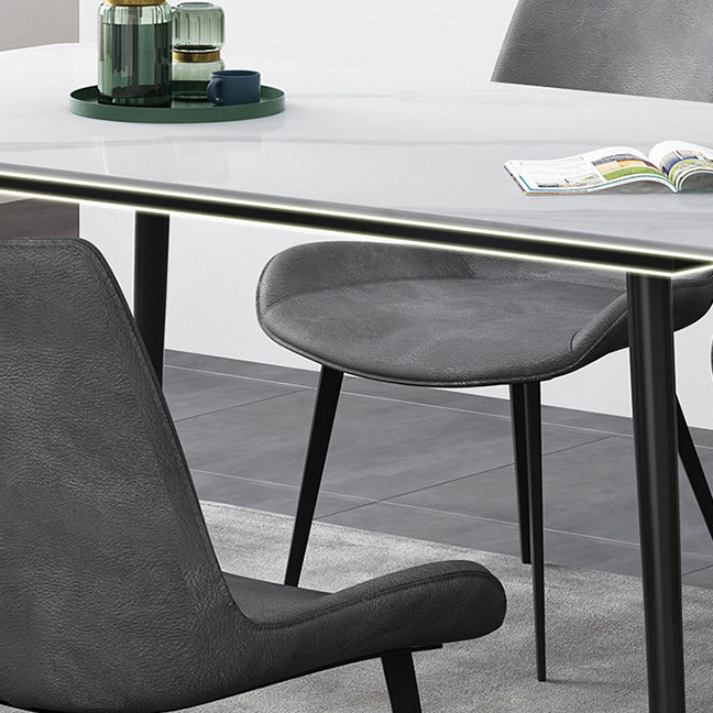 Kitchen Modern Sintered Stone Top Dinette Set with 4 Legs Table Dining Room Furniture Clearhalo 'Dining Room Sets' 'Dining Tables & Seating' 'dining_room_set' 'furn' 'furn_dining_room_set' 'Furniture' 'furniture_dining_room_set' 'Kitchen & Dining Furniture' 'kitchen&dining_furn' 'kitchen' 3385205