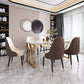 Modern Dining Room Set Standard Height with Sintered Stone Top and Gold Legs Formal Table Set Clearhalo 'Dining Room Sets' 'Dining Tables & Seating' 'dining_room_set' 'furn' 'furn_dining_room_set' 'Furniture' 'furniture_dining_room_set' 'Kitchen & Dining Furniture' 'kitchen&dining_furn' 'kitchen' 3385216