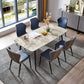 Modern Sintered Stone Gray Dining Set with Rectangle Table and Black Legs Dining Set with 6 Chairs Clearhalo 'Dining Room Sets' 'Dining Tables & Seating' 'dining_room_set' 'furn' 'furn_dining_room_set' 'Furniture' 'furniture_dining_room_set' 'Kitchen & Dining Furniture' 'kitchen&dining_furn' 'kitchen' 3385230