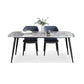 Modern Sintered Stone Gray Dining Set with Rectangle Table and Black Legs Dining Set Clearhalo 'Dining Room Sets' 'Dining Tables & Seating' 'dining_room_set' 'furn' 'furn_dining_room_set' 'Furniture' 'furniture_dining_room_set' 'Kitchen & Dining Furniture' 'kitchen&dining_furn' 'kitchen' 3385234