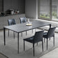 Modern Sintered Stone Black Dining Set with Rectangle Table and Black Legs Kitchen Dining Set with 4 Chairs Clearhalo 'Dining Room Sets' 'Dining Tables & Seating' 'dining_room_set' 'furn' 'furn_dining_room_set' 'Furniture' 'furniture_dining_room_set' 'Kitchen & Dining Furniture' 'kitchen&dining_furn' 'kitchen' 3385246