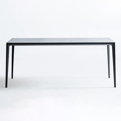 Modern Sintered Stone Black Dining Set with Rectangle Table and Black Legs Kitchen Dining Set Table Only Clearhalo 'Dining Room Sets' 'Dining Tables & Seating' 'dining_room_set' 'furn' 'furn_dining_room_set' 'Furniture' 'furniture_dining_room_set' 'Kitchen & Dining Furniture' 'kitchen&dining_furn' 'kitchen' 3385250