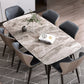 Contemporary Sintered Stone Dining Room Set Fixed Dining Set with Rectangle Table for Restaurant Clearhalo 'Dining Room Sets' 'Dining Tables & Seating' 'dining_room_set' 'furn' 'furn_dining_room_set' 'Furniture' 'furniture_dining_room_set' 'Kitchen & Dining Furniture' 'kitchen&dining_furn' 'kitchen' 3385264