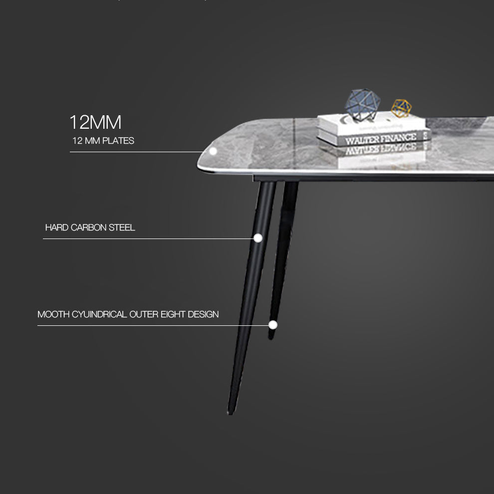Contemporary Sintered Stone Dining Room Set Fixed Dining Set with Rectangle Table for Restaurant Clearhalo 'Dining Room Sets' 'Dining Tables & Seating' 'dining_room_set' 'furn' 'furn_dining_room_set' 'Furniture' 'furniture_dining_room_set' 'Kitchen & Dining Furniture' 'kitchen&dining_furn' 'kitchen' 3385268