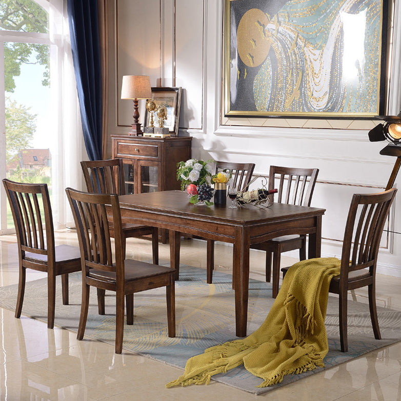 Traditional Solid Wood Dining Set Standard Height wth 4 Legs Base Dining¬†Room¬†Set Clearhalo 'Dining Room Sets' 'Dining Tables & Seating' 'dining_room_set' 'furn' 'furn_dining_room_set' 'Furniture' 'furniture_dining_room_set' 'Kitchen & Dining Furniture' 'kitchen&dining_furn' 'kitchen' 3385275