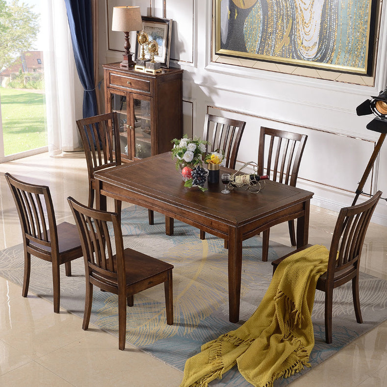 Traditional Solid Wood Dining Set Standard Height wth 4 Legs Base Dining¬†Room¬†Set Clearhalo 'Dining Room Sets' 'Dining Tables & Seating' 'dining_room_set' 'furn' 'furn_dining_room_set' 'Furniture' 'furniture_dining_room_set' 'Kitchen & Dining Furniture' 'kitchen&dining_furn' 'kitchen' 3385276