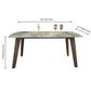 Minimalist Style White Slate Dining Table Rectangular Formal Dinette Set with Wood Base Clearhalo 'Dining Room Sets' 'Dining Tables & Seating' 'dining_room_set' 'furn' 'furn_dining_room_set' 'Furniture' 'furniture_dining_room_set' 'Kitchen & Dining Furniture' 'kitchen&dining_furn' 'kitchen' 3385293