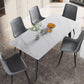 Modern Sintered Stone White Dining Set with Rectangle Table and Black Legs Kitchen Dining Set Clearhalo 'Dining Room Sets' 'Dining Tables & Seating' 'dining_room_set' 'furn' 'furn_dining_room_set' 'Furniture' 'furniture_dining_room_set' 'Kitchen & Dining Furniture' 'kitchen&dining_furn' 'kitchen' 3385314