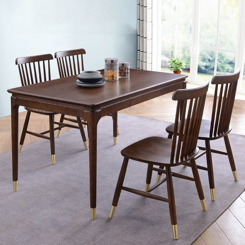 Contemporary Wooden Dining Set Standard Height Dining¬†Room¬†Table¬†Set for Home Use with 4 Chairs Clearhalo 'Dining Room Sets' 'Dining Tables & Seating' 'dining_room_set' 'furn' 'furn_dining_room_set' 'Furniture' 'furniture_dining_room_set' 'Kitchen & Dining Furniture' 'kitchen&dining_furn' 'kitchen' 3401379