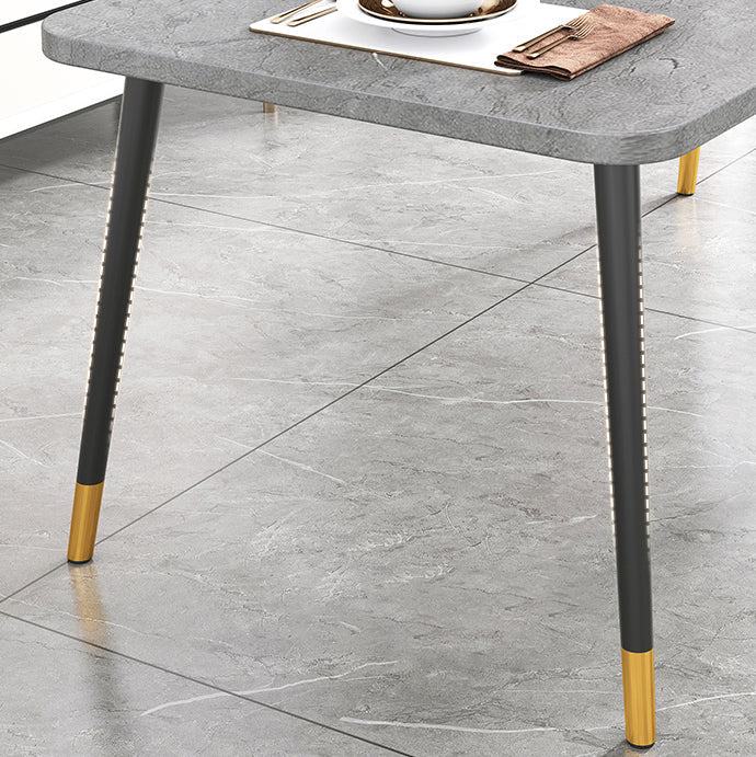 Minimalist Sintered Stone Top Standard Dining Table Set White Rectangle Dining Set for Kitchen Clearhalo 'Dining Room Sets' 'Dining Tables & Seating' 'dining_room_set' 'furn' 'furn_dining_room_set' 'Furniture' 'furniture_dining_room_set' 'Kitchen & Dining Furniture' 'kitchen&dining_furn' 'kitchen' 3401458