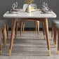 Nordic Ash White Rock Board Rectangular Dining Table Set with 4 Legs Base Clearhalo 'Dining Room Sets' 'Dining Tables & Seating' 'dining_room_set' 'furn' 'furn_dining_room_set' 'Furniture' 'furniture_dining_room_set' 'Kitchen & Dining Furniture' 'kitchen&dining_furn' 'kitchen' 3401484
