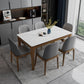 Contemporary Kitchen Rectangle Shape Dining Set Sintered Stone Standard Dining Set in White Clearhalo 'Dining Room Sets' 'Dining Tables & Seating' 'dining_room_set' 'furn' 'furn_dining_room_set' 'Furniture' 'furniture_dining_room_set' 'Kitchen & Dining Furniture' 'kitchen&dining_furn' 'kitchen' 3401493