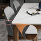 Contemporary Kitchen Rectangle Shape Dining Set Sintered Stone Standard Dining Set in White Clearhalo 'Dining Room Sets' 'Dining Tables & Seating' 'dining_room_set' 'furn' 'furn_dining_room_set' 'Furniture' 'furniture_dining_room_set' 'Kitchen & Dining Furniture' 'kitchen&dining_furn' 'kitchen' 3401494