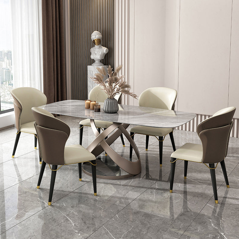 Modern Style Sintered Stone Dining Table with Standard Height Table for Home Use Clearhalo 'Dining Room Sets' 'Dining Tables & Seating' 'dining_room_set' 'furn' 'furn_dining_room_set' 'Furniture' 'furniture_dining_room_set' 'Kitchen & Dining Furniture' 'kitchen&dining_furn' 'kitchen' 3401518