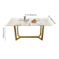 Scandinavian Metal Base Dining Table Rectangle Formal Dinette Set for Dining Room Clearhalo 'Dining Room Sets' 'Dining Tables & Seating' 'dining_room_set' 'furn' 'furn_dining_room_set' 'Furniture' 'furniture_dining_room_set' 'Kitchen & Dining Furniture' 'kitchen&dining_furn' 'kitchen' 3401538