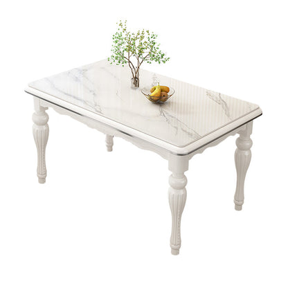 Contemporary Sintered Stone Kitchen Dining Set White Standard Dining Set with 4 Legs Base Table Only Clearhalo 'Dining Room Sets' 'Dining Tables & Seating' 'dining_room_set' 'furn' 'furn_dining_room_set' 'Furniture' 'furniture_dining_room_set' 'Kitchen & Dining Furniture' 'kitchen&dining_furn' 'kitchen' 3401561