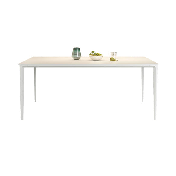 Modern Rectangle White Dining Set Kitchen Sintered Stone Top Dining Set with 4 Legs Base Table Only Clearhalo 'Dining Room Sets' 'Dining Tables & Seating' 'dining_room_set' 'furn' 'furn_dining_room_set' 'Furniture' 'furniture_dining_room_set' 'Kitchen & Dining Furniture' 'kitchen&dining_furn' 'kitchen' 3401577