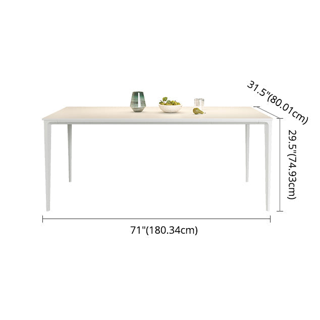 Modern Rectangle White Dining Set Kitchen Sintered Stone Top Dining Set with 4 Legs Base Clearhalo 'Dining Room Sets' 'Dining Tables & Seating' 'dining_room_set' 'furn' 'furn_dining_room_set' 'Furniture' 'furniture_dining_room_set' 'Kitchen & Dining Furniture' 'kitchen&dining_furn' 'kitchen' 3401584