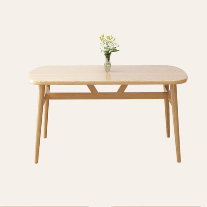 Contemporary Solid Wood Rectangle Shape Dining Furniture 4 Wood Legs Table for Kitchen Table Only Clearhalo 'Dining Room Sets' 'Dining Tables & Seating' 'dining_room_set' 'furn' 'furn_dining_room_set' 'Furniture' 'furniture_dining_room_set' 'Kitchen & Dining Furniture' 'kitchen&dining_furn' 'kitchen' 3401599