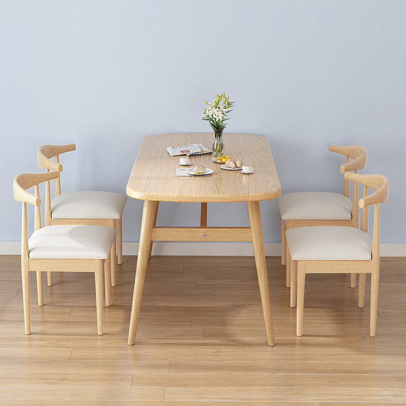 Contemporary Solid Wood Rectangle Shape Dining Furniture 4 Wood Legs Table for Kitchen Clearhalo 'Dining Room Sets' 'Dining Tables & Seating' 'dining_room_set' 'furn' 'furn_dining_room_set' 'Furniture' 'furniture_dining_room_set' 'Kitchen & Dining Furniture' 'kitchen&dining_furn' 'kitchen' 3401600