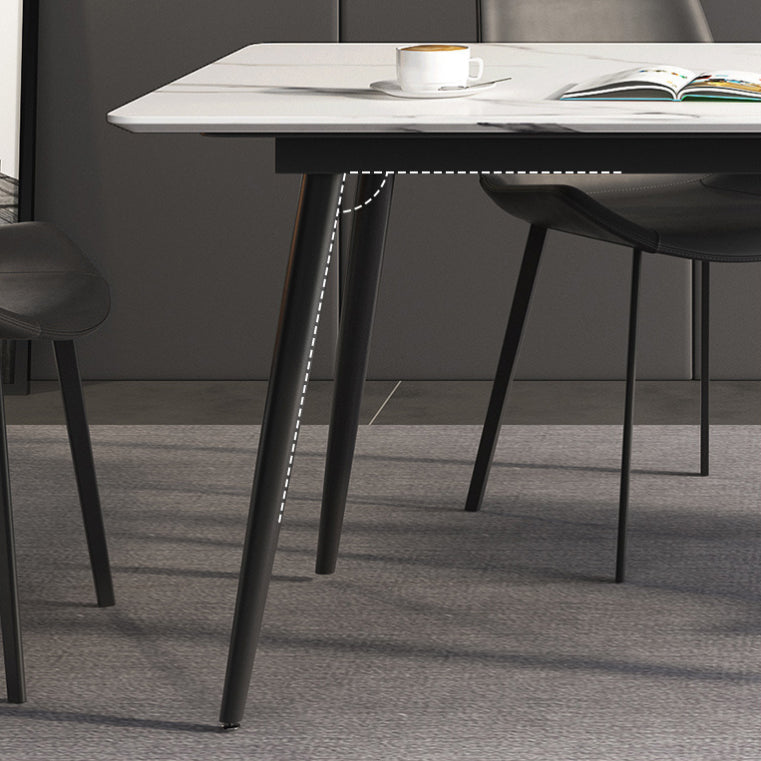 Modern Sintered Stone Rectangle Dining Set White Dining Set for Home Use Clearhalo 'Dining Room Sets' 'Dining Tables & Seating' 'dining_room_set' 'furn' 'furn_dining_room_set' 'Furniture' 'furniture_dining_room_set' 'Kitchen & Dining Furniture' 'kitchen&dining_furn' 'kitchen' 3401611