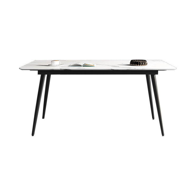 Modern Sintered Stone Rectangle Dining Set White Dining Set for Home Use Table Only Clearhalo 'Dining Room Sets' 'Dining Tables & Seating' 'dining_room_set' 'furn' 'furn_dining_room_set' 'Furniture' 'furniture_dining_room_set' 'Kitchen & Dining Furniture' 'kitchen&dining_furn' 'kitchen' 3401613