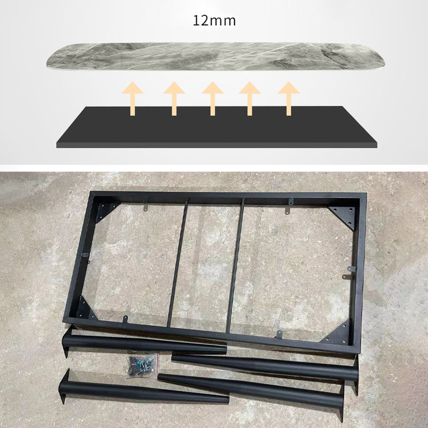 Modern Sintered Stone Rectangle Dining Set White Dining Set for Home Use Clearhalo 'Dining Room Sets' 'Dining Tables & Seating' 'dining_room_set' 'furn' 'furn_dining_room_set' 'Furniture' 'furniture_dining_room_set' 'Kitchen & Dining Furniture' 'kitchen&dining_furn' 'kitchen' 3401616