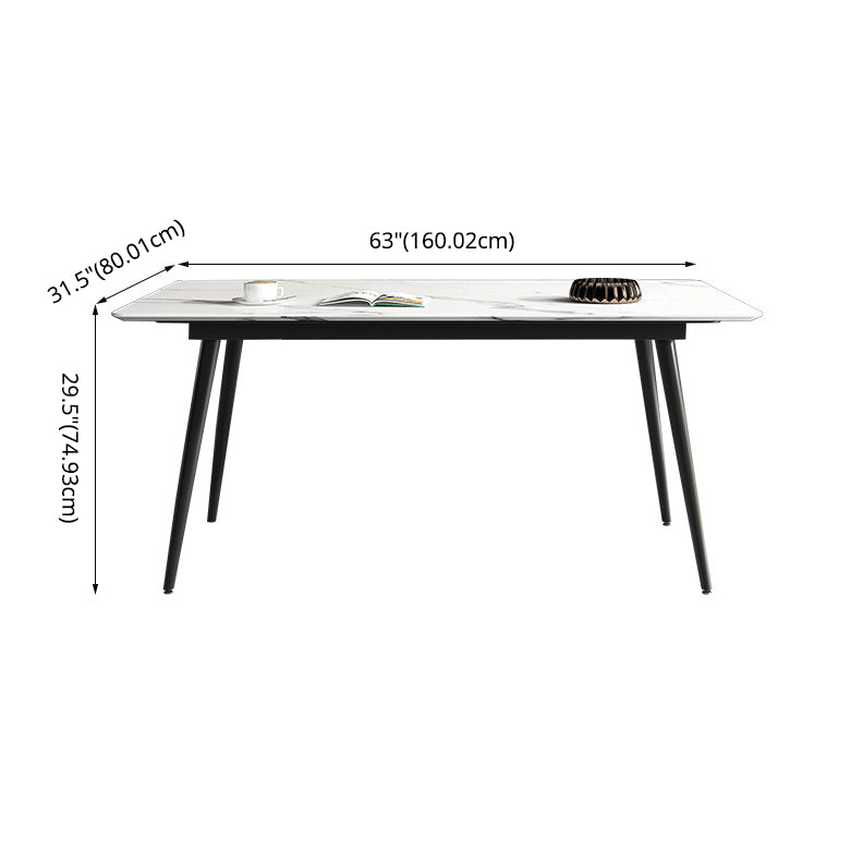 Modern Sintered Stone Rectangle Dining Set White Dining Set for Home Use Clearhalo 'Dining Room Sets' 'Dining Tables & Seating' 'dining_room_set' 'furn' 'furn_dining_room_set' 'Furniture' 'furniture_dining_room_set' 'Kitchen & Dining Furniture' 'kitchen&dining_furn' 'kitchen' 3401620