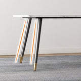 Minimalist Sintered Stone White Dining Set Standard Rectangle Shape Dining Set for Kitchen Clearhalo 'Dining Room Sets' 'Dining Tables & Seating' 'dining_room_set' 'furn' 'furn_dining_room_set' 'Furniture' 'furniture_dining_room_set' 'Kitchen & Dining Furniture' 'kitchen&dining_furn' 'kitchen' 3401645