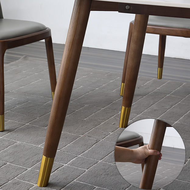 Modern Dining Room Set Rectangle Sintered Stone with 4 Legs Base Formal Kitchen Table Set Clearhalo 'Dining Room Sets' 'Dining Tables & Seating' 'dining_room_set' 'furn' 'furn_dining_room_set' 'Furniture' 'furniture_dining_room_set' 'Kitchen & Dining Furniture' 'kitchen&dining_furn' 'kitchen' 3401658