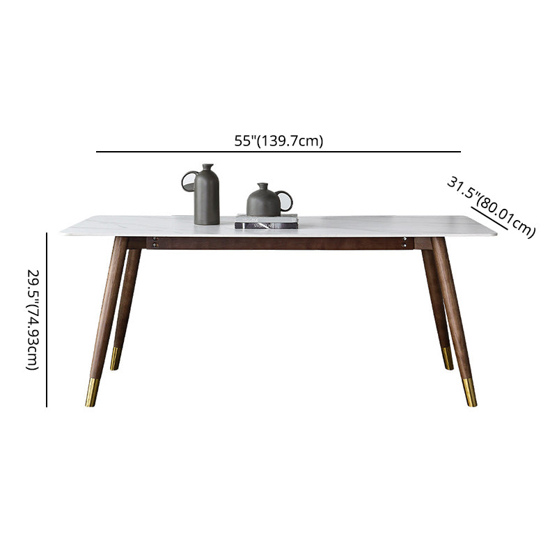 Modern Dining Room Set Rectangle Sintered Stone with 4 Legs Base Formal Kitchen Table Set Clearhalo 'Dining Room Sets' 'Dining Tables & Seating' 'dining_room_set' 'furn' 'furn_dining_room_set' 'Furniture' 'furniture_dining_room_set' 'Kitchen & Dining Furniture' 'kitchen&dining_furn' 'kitchen' 3401662